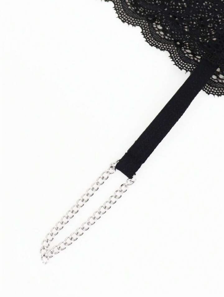 Men's Alluring highly attractive black lace detachable chain sexy underwear